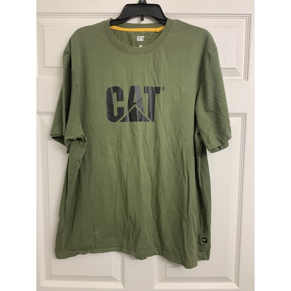 Cat Logo Cotton‎ OutdoorStreetwear Short Sleeve Tee Shirt Size XL